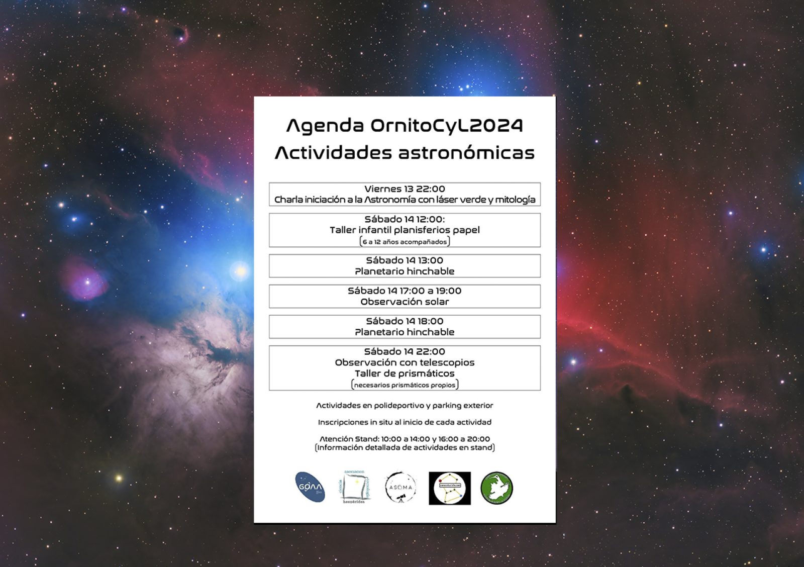 Actividades de astronomía en Ornitocyl 2024