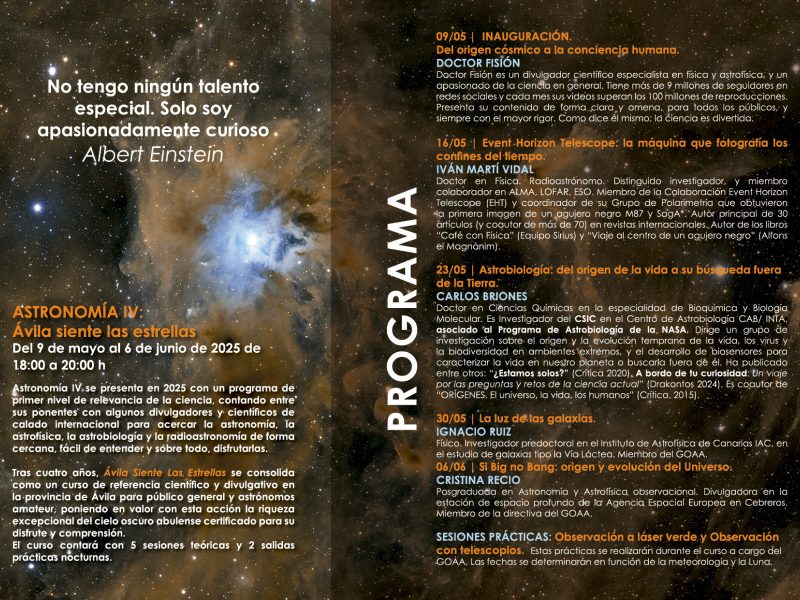Abierta la matrícula del curso de Astronomía Ávila siente las estrellas